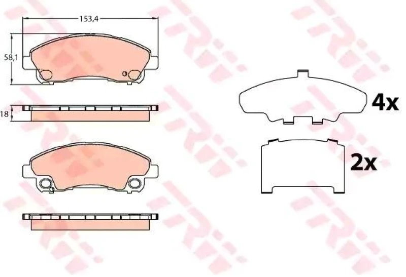 Image of Brake pad set TRW GDB3644