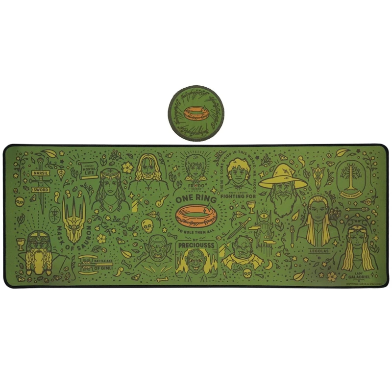 Image of The Lord of the Rings Desk Pad & Coaster Set Green