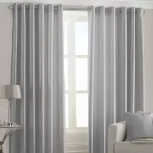 Image of Riva Home Fiji Semi-Sheer Ringtop Eyelet Curtains (Pair) Polyester Steel (117X137Cm)