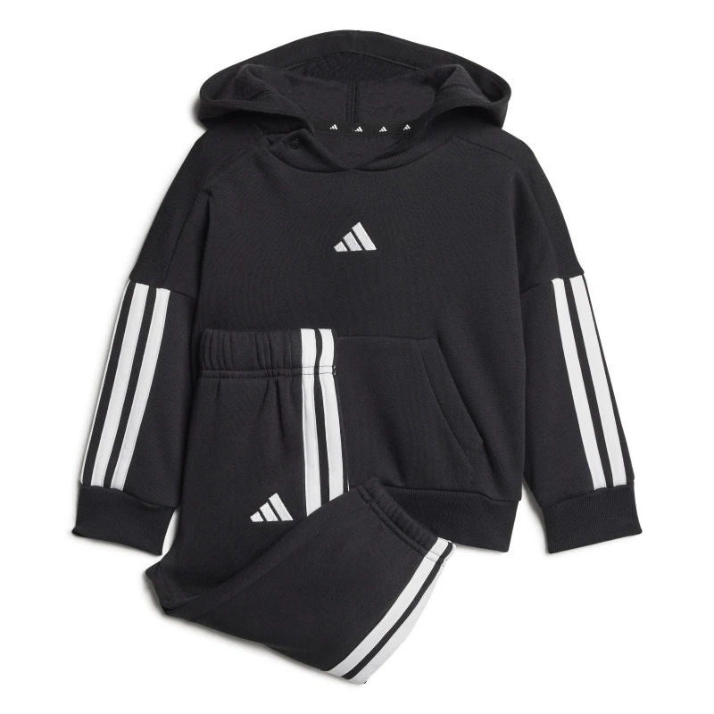 Image of adidas 3-Stripe Essentials Joggers Set Infants Fleece Tracksuits 0-3 Months Black 56201103050