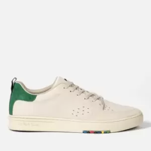 Image of Paul Smith Mens Cosmo Leather Basket Trainers - White Green Spoiler - UK 11
