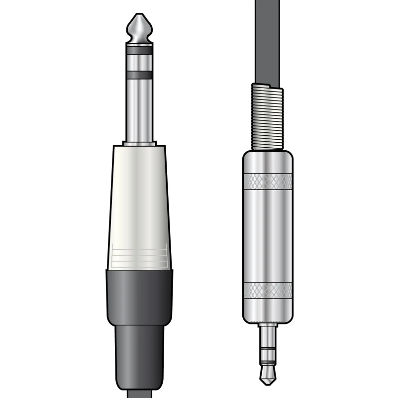 Image of Citronic 6m TRS Aux Classic Stereo Audio Lead 6.35mm Jack to 3.5mm Jack AVS-070963 Audio Cable