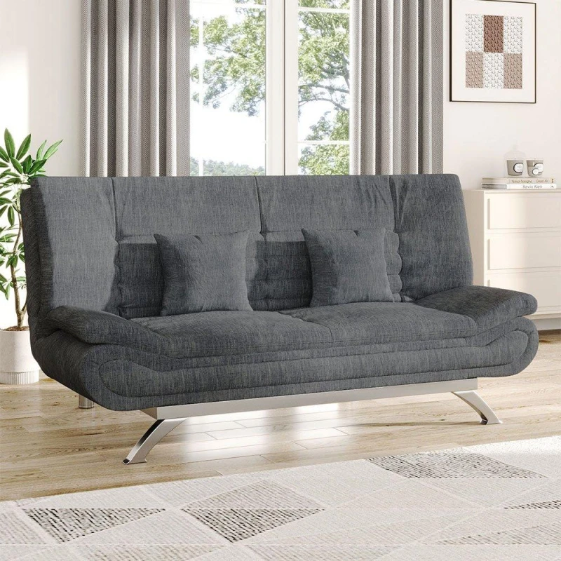 Image of Kabinet UK 2-Seat Convertible Sofa Bed with Pillows Grey unisex One size