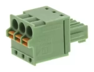 image of Phoenix Contact Fk-Mcp 1,5/3-St-3.81 Terminal Block, Pluggable, 3Pos, 16Awg