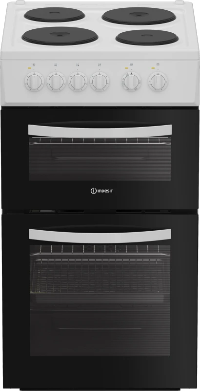 Image of Indesit 50cm Twin Cavity Electric Cooker - White ITE5EMW White