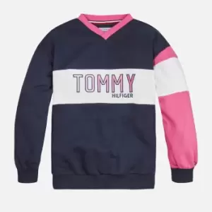 Image of Tommy Hilfiger Girls Colorblock Tommy Sweatshirt - Desert Sky Colorblock - 10 Years