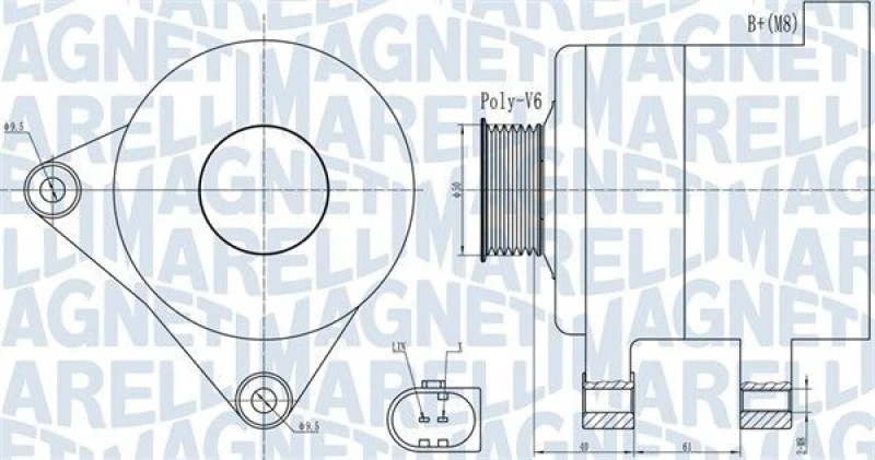 Image of MAGNETI MARELLI Alternator MAGNETI MARELLI 063731986010
