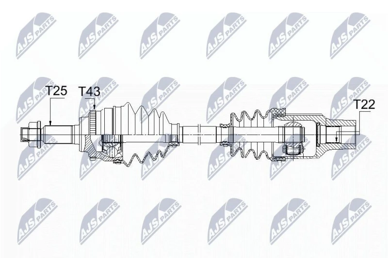Image of NTY NPW-SU-025 Drive shaft Front Axle Right Drive Shaft (13)