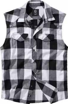 Image of Brandit Checkshirt sleeveless Shirt, black-white, Size L, black-white, Size L