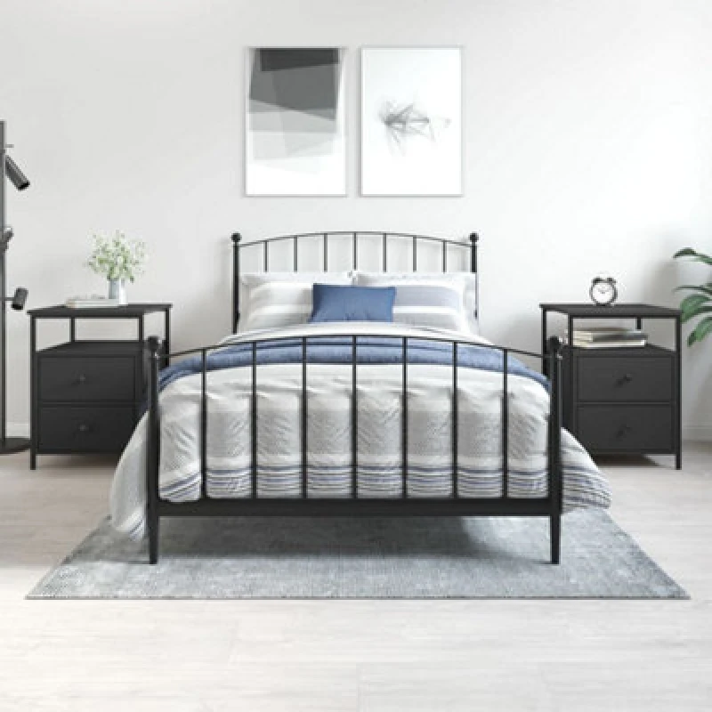 Image of VIDAXL Bedside Cabinets 2 pcs Black 44x45x60cm Engineered Wood Vidaxl 8720845939632