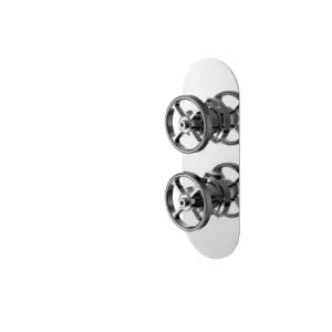 Image of Hudson Reed Twin Valve With Diverter - Chrome