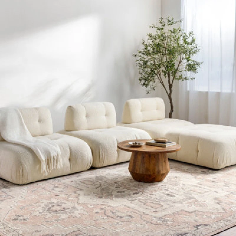 Image of Becki Owens X Livabliss Vintage Oriental Boho Salmon Elle Area Rug 160 X 213cm - Easy Care, Ideal For Living Room & Bedroom