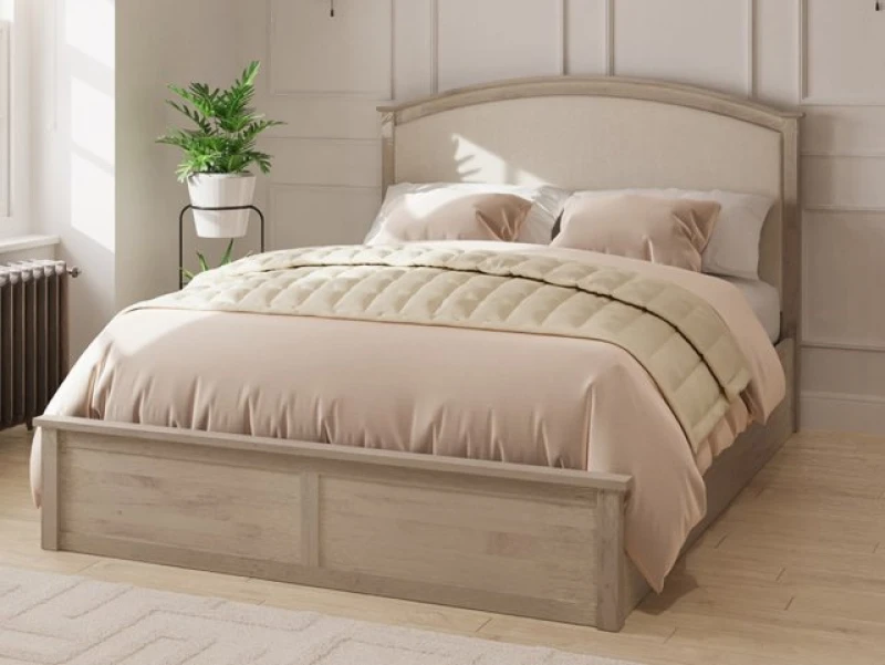 Image of GFW GFW Madrid Kingsize End lift Ottoman Bed - Light Wood