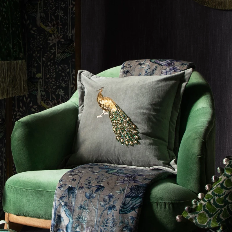 Image of Voyage Maison Mayura Animal Oxford Cushion Charcoal