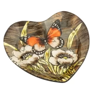 image of Amber Butterfly Heart Dish