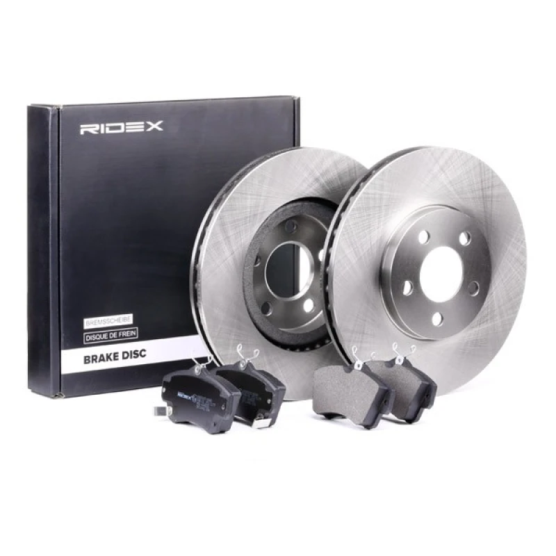 Image of RIDEX 3405B0211 Brake disc and pads set Front Axle, Brake Disc Type: Vented Brake Set,disc brakes (3405)
