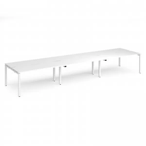 Adapt II Triple Back to Back Desk s 4800mm x 1200mm - White Frame whit