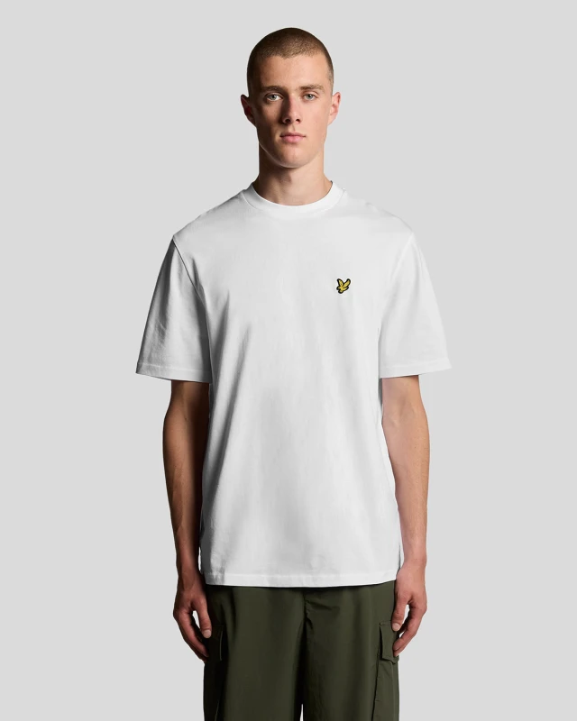 Image of Lyle & Scott Mens Oversized Cotton Crew Neck T-Shirt in White