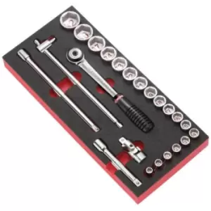Image of Facom 23 Piece 1/2" Drive Socket Set Metric in Foam Module Tray 1/2"