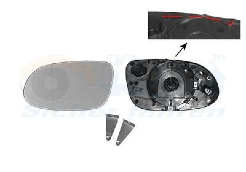 Image of VAN WEZEL Wing mirror glass VAN WEZEL 3014837