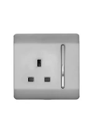 Image of Trendiswitch 1G 13A Switched Socket Stainless Steel