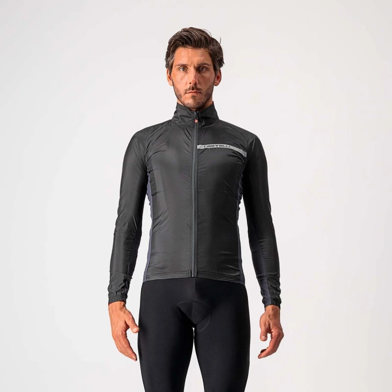 Image of Castelli Squadra Stretch Windproof Jacket S Light Black/Dark Grey - Cycles UK