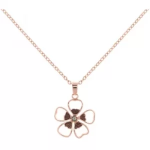 Ted Baker Ladies Rose Gold Plated Lerene Enamel Small Flower Pendant