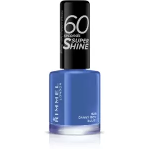 image of Rimmel London 60 Seconds Super Shine Nail Polish Danny Boy Blue! 828 8ml