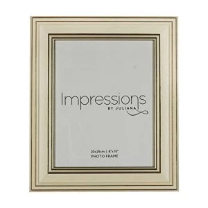 image of 8" x 10" - Impressions Plastic Cream & Gold Photo Frame