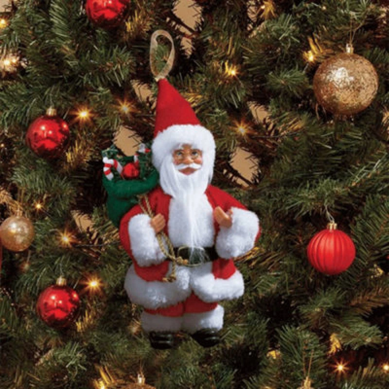 Image of 24cm Red and White Traditional Hanging Santa Christmas Pendant