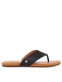 Image of UGG Carey Flip Flops - Black, Size 4, Women