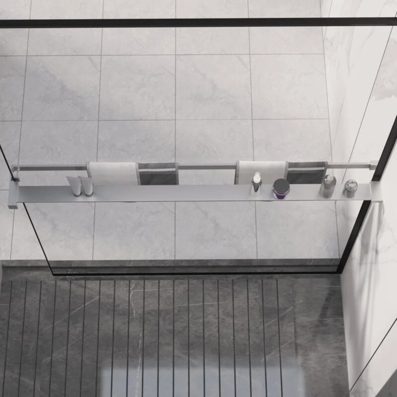 Image of vidaXL Shower Shelf For Walk-in Shower Wall Chrome 115cm Aluminium, Silver 153623