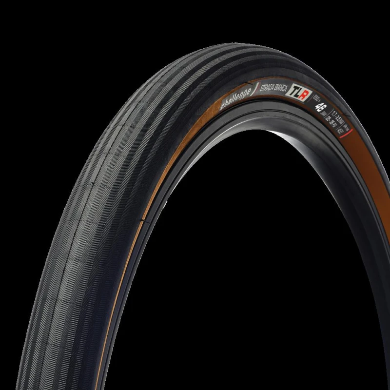 Image of Challenge Strada Bianca Vulcanized Tubeless Ready All Road T Black/Brown unisex 650b X46mm