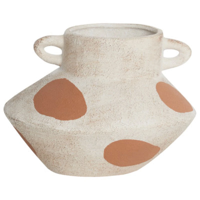 Image of Beliani Flower Vase Alosidae Stoneware 19cm Light Beige