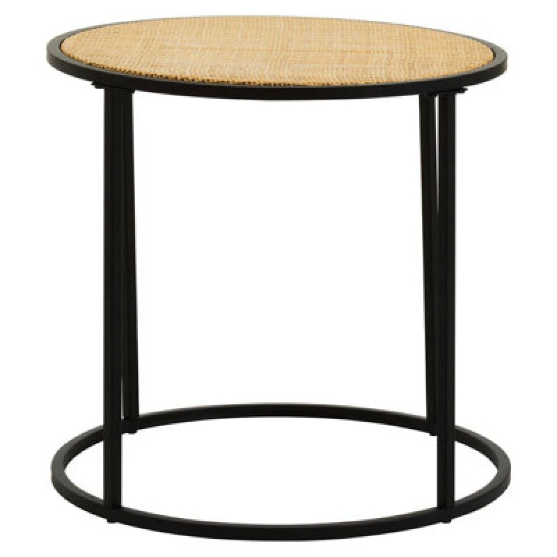 Image of Premier Housewares Round Side Table, Durable And Sturdy Side Table By Couch, Minimalist And Easy To Maintain Small Lounge Table Natural