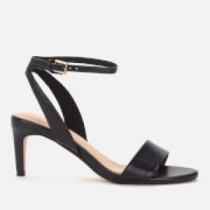 Image of Clarks Womens Amali Jewel Leather Barely There Mid Heels - Black - UK 7