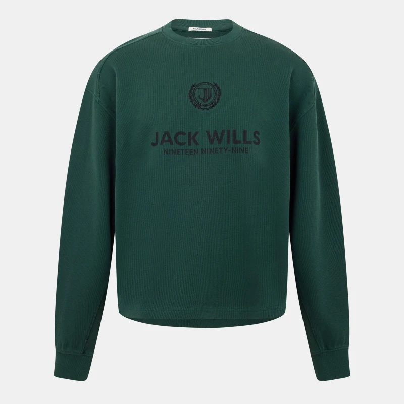 Image of Jack Wills Logo Sweatshirt - Green Green XS