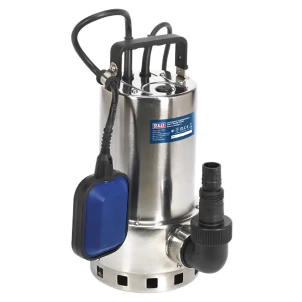 image of Sealey Submersible Stainless Water Pump Automatic Dirty Water, 225L/min 230V