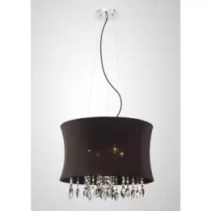 image of Niki 4-Light Pendant with Black Polished Chrome / Smoked Crystal Shade