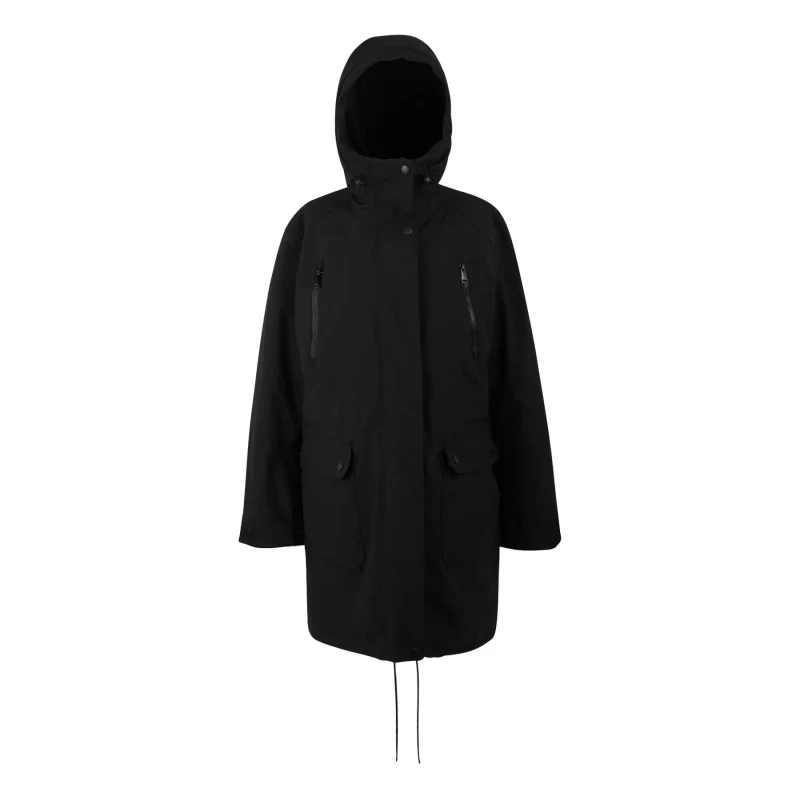 Image of Regatta Womens Valenta Hooded Waterproof Breathable Insulated Jacket in Jet Black Size: 18 Jet Black Female 18