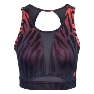 Image of adidas Training Light-Support Long-Line Tiger-Prin - Semi Turbo / Shadow Navy / Bla
