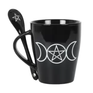 Image of Triple Moon Ceramic Mug and Spoon Set