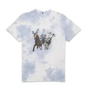 image of Marvel Thor - Love and Thunder Chariot Goats Unisex T-Shirt - Light Blue Tie Dye - L