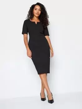 Image of M&Co Black Scuba Plain Dress, Black, Size 10, Women
