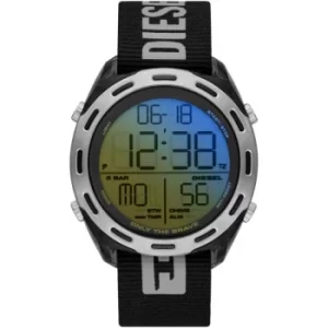 Mens Diesel Crusher Digital Black Fabric Watch