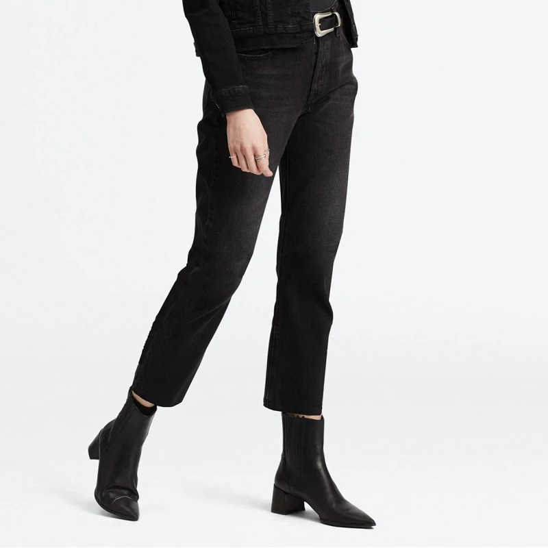 Image of Levis 501 Crop Jeans - Black 28 L