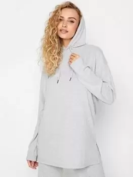 image of Long Tall Sally Soft Touch Longline Hoodie - Grey, Size 10-12, Women