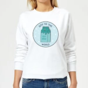 image of Soy To The World Womens Christmas Sweatshirt - White - 3XL