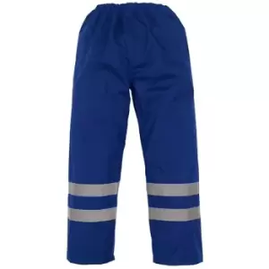Image of Yoko Mens Hi-Vis Waterproof Contractor Over Trousers (Pack of 2) (3XL) (Navy Blue) - Navy Blue
