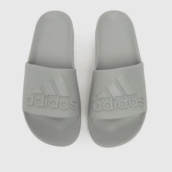 image of adidas adilette aqua sandals in light grey